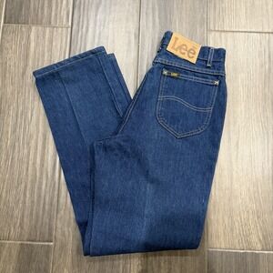 LEE Riders Straight Leg High Rise Blue Jeans Women's 9 LONG Made In USA Vintage